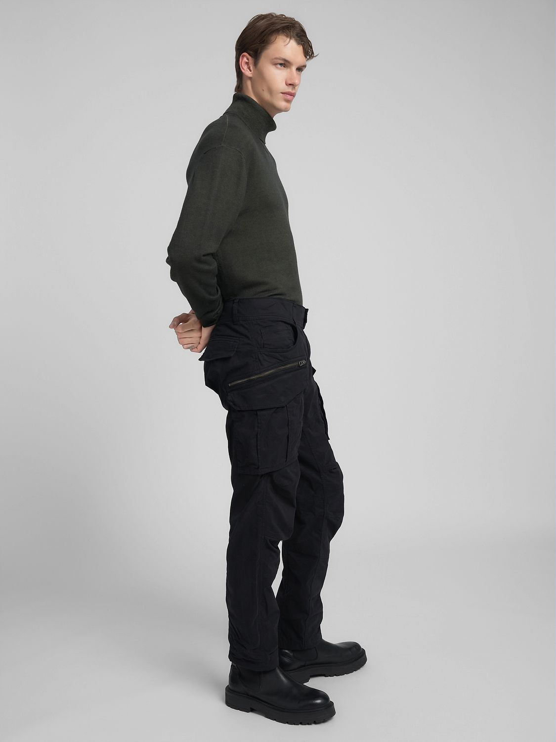 Joe Comfort Cotton Twill Black Trousers - Replay Jeans