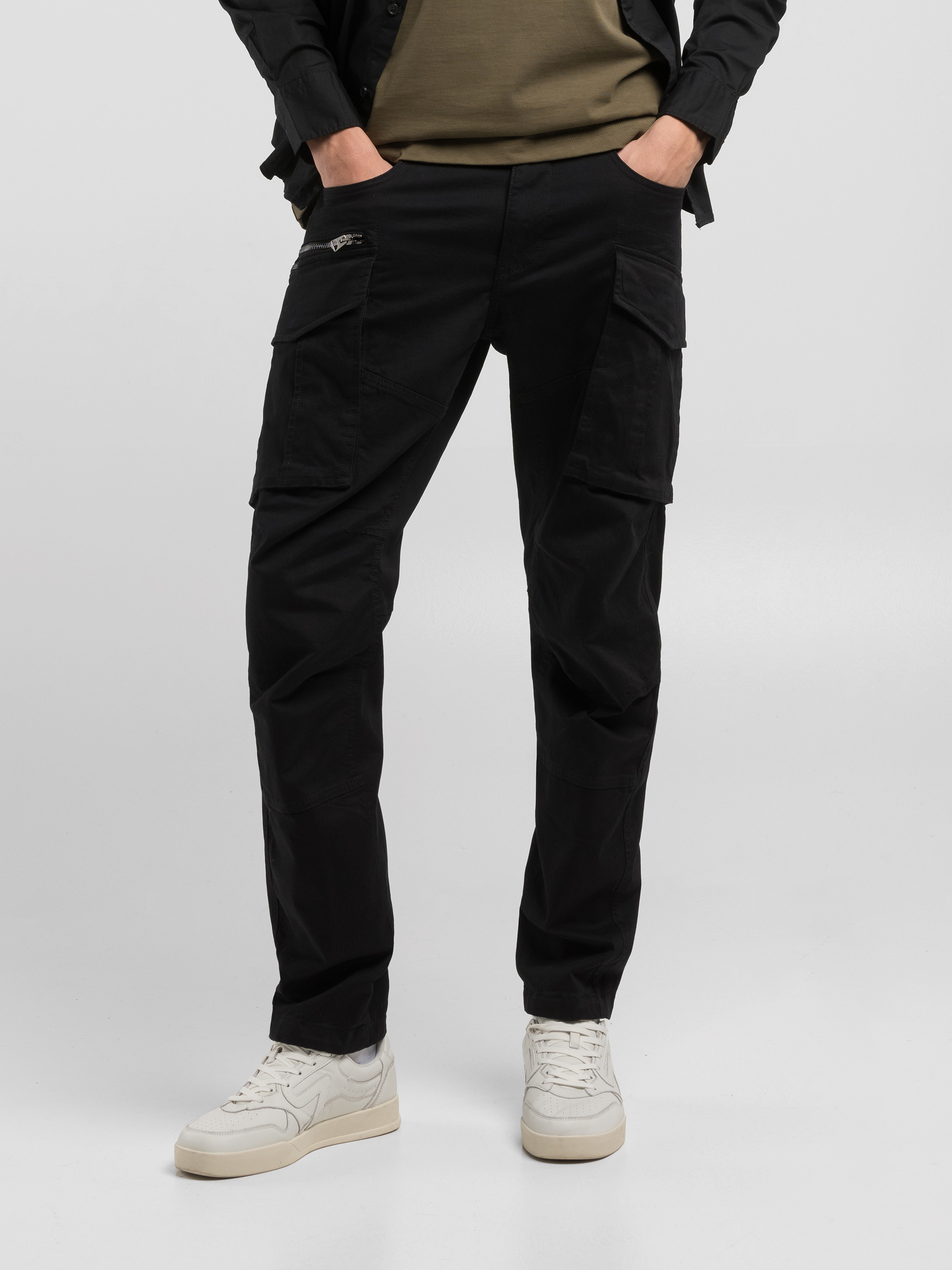 joe comfort cotton twill black trousers