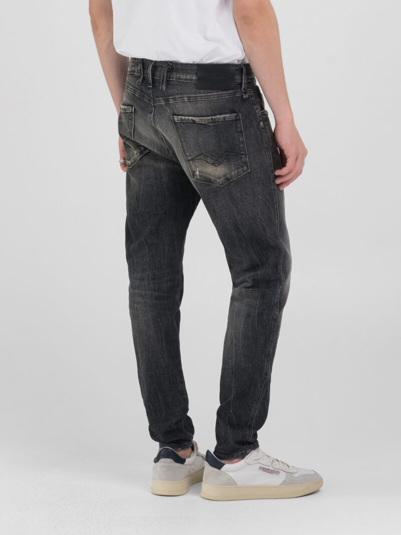 bronny super slim fit 12 oz white weft black power straw jeans