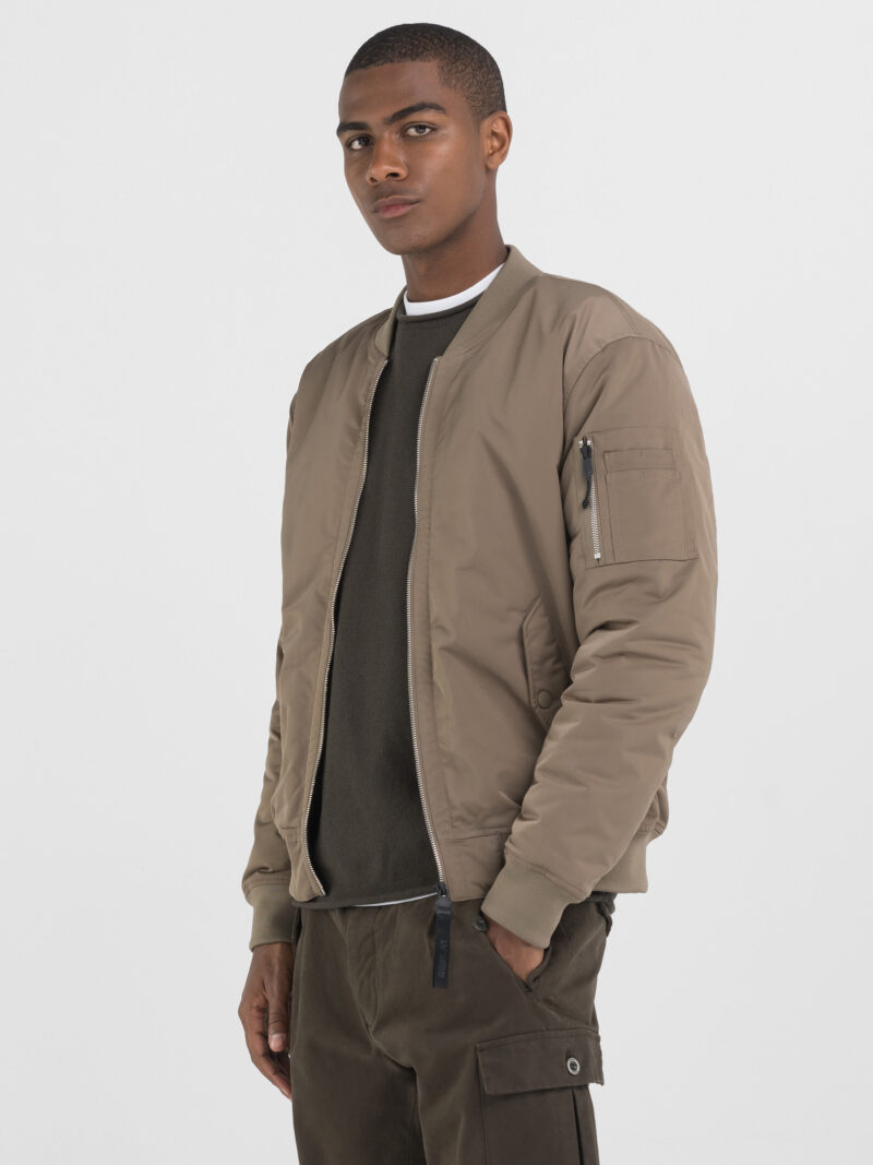 light mud poly satin jacket