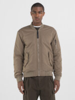 light mud poly satin jacket
