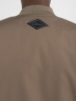 light mud poly satin jacket