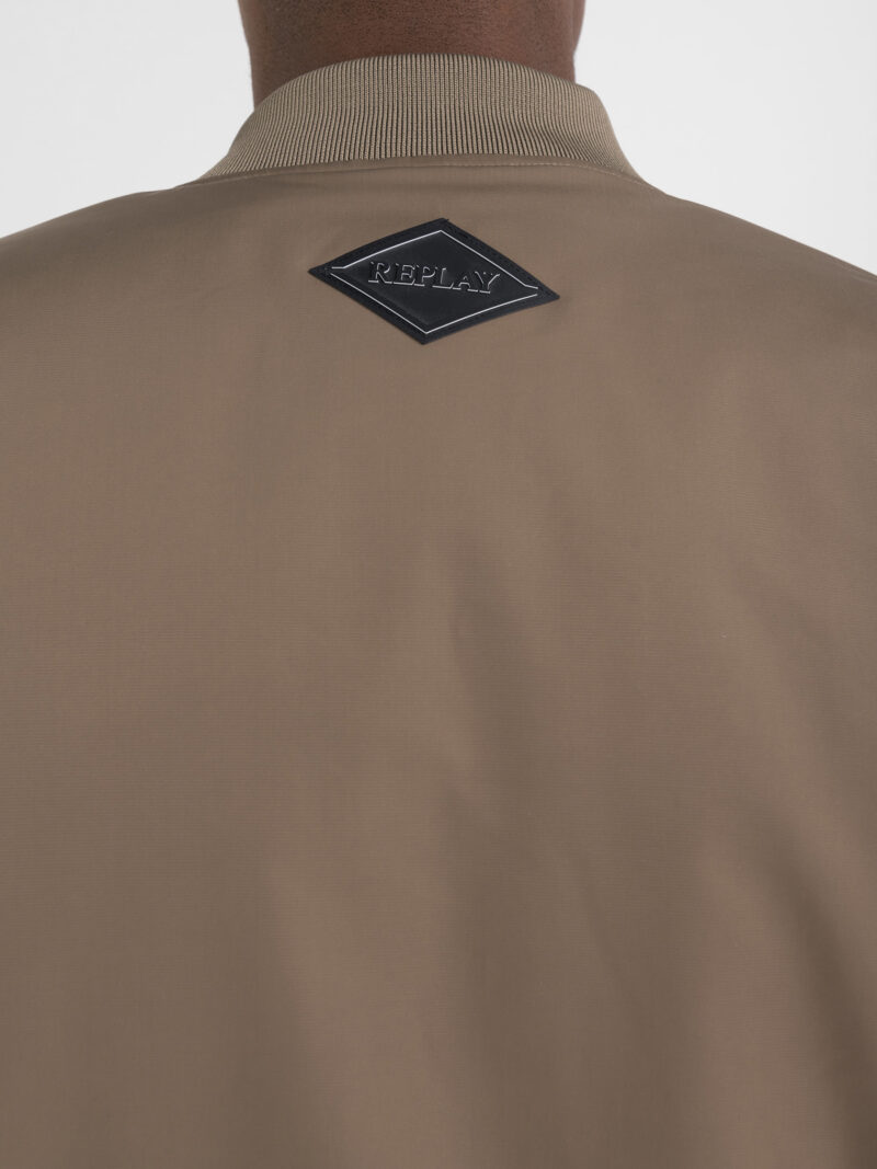 light mud poly satin jacket