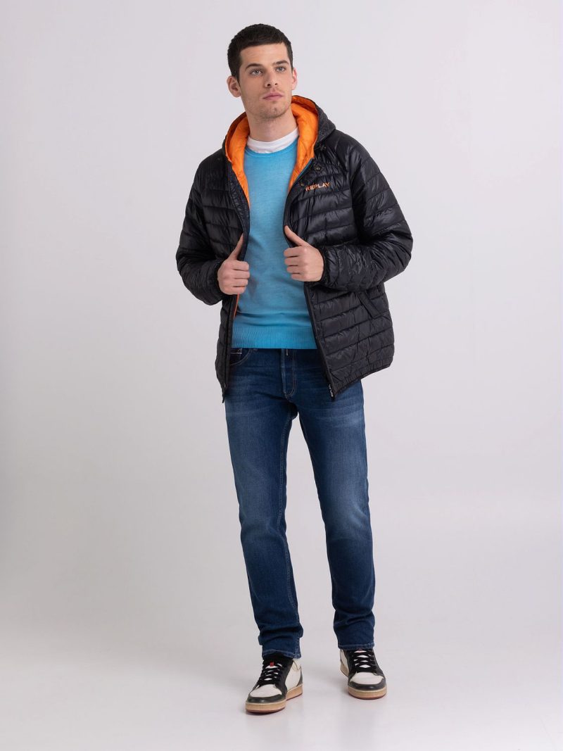 black short jacket in recycled nylon black short jacket in recycled nylon