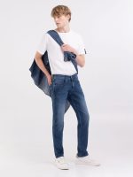medium blue 10 oz dark indigo power stretch anbass slim fit jeans