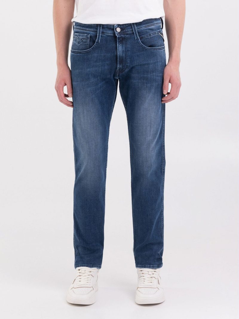 medium blue 10 oz dark indigo power stretch anbass slim fit jeans
