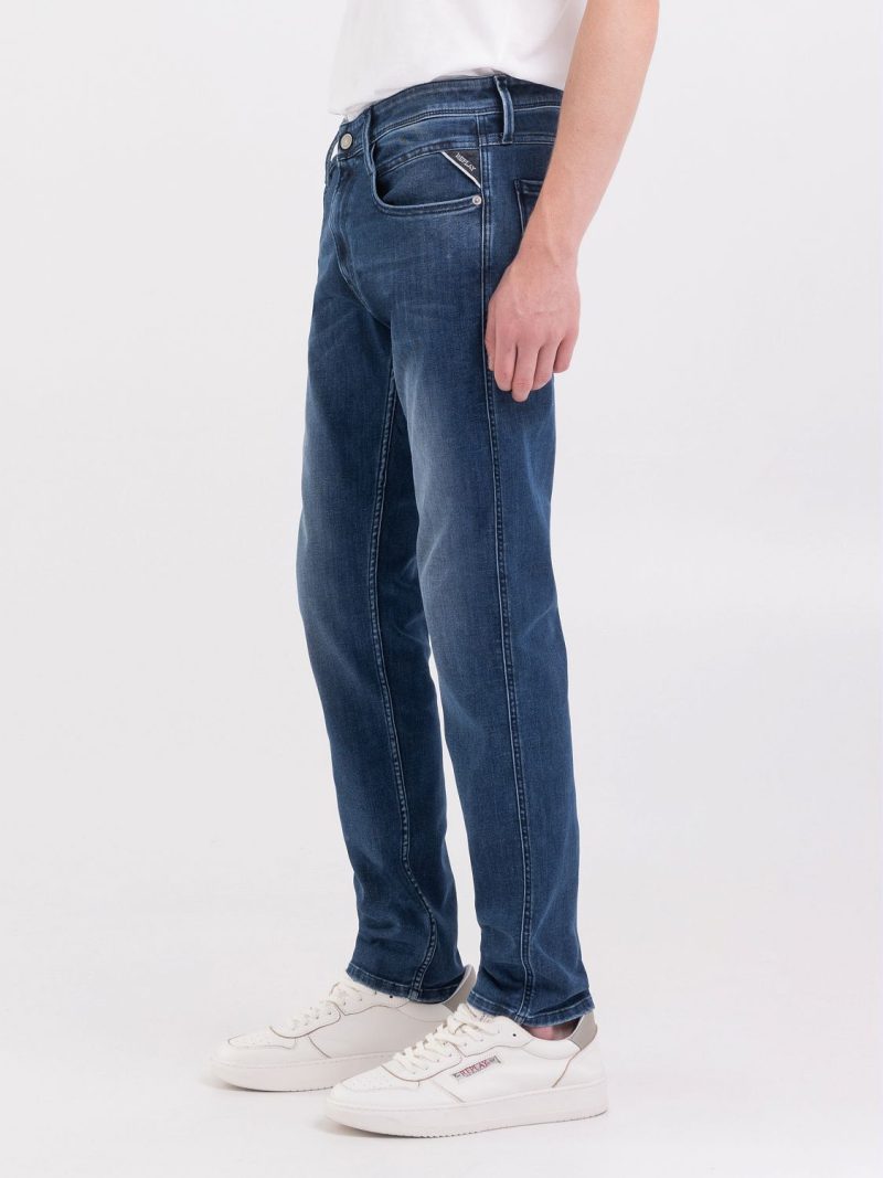 medium blue 10 oz dark indigo power stretch anbass slim fit jeans