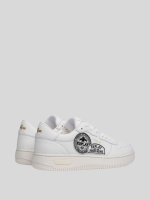 epic m badges white lace up sneakers