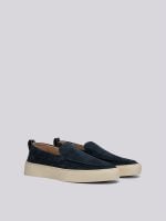 dark tone navy loafers