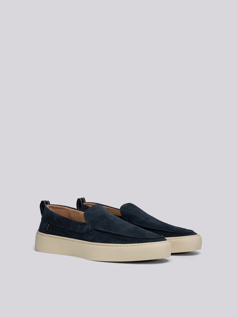 dark tone navy loafers
