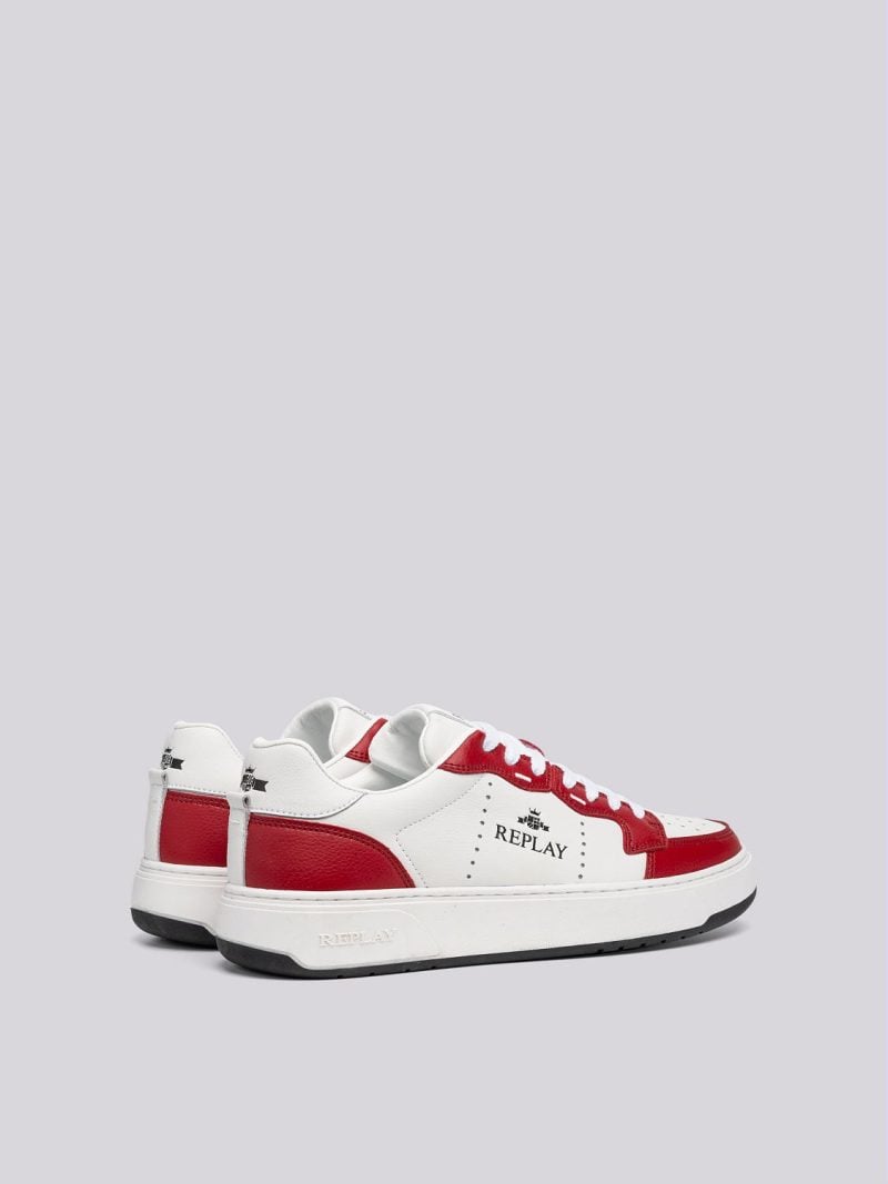 kai action black white leather sneakers