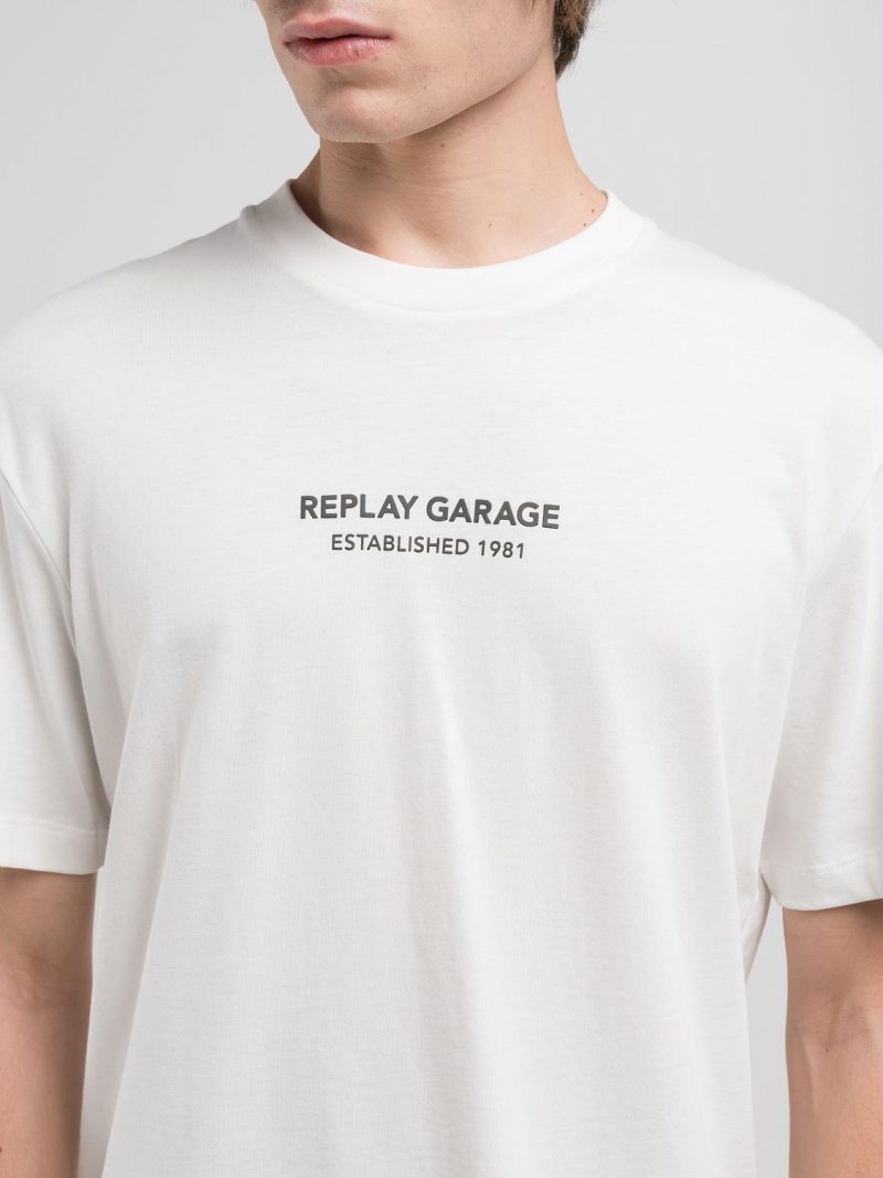 black t shirt with patch effect print (copy)