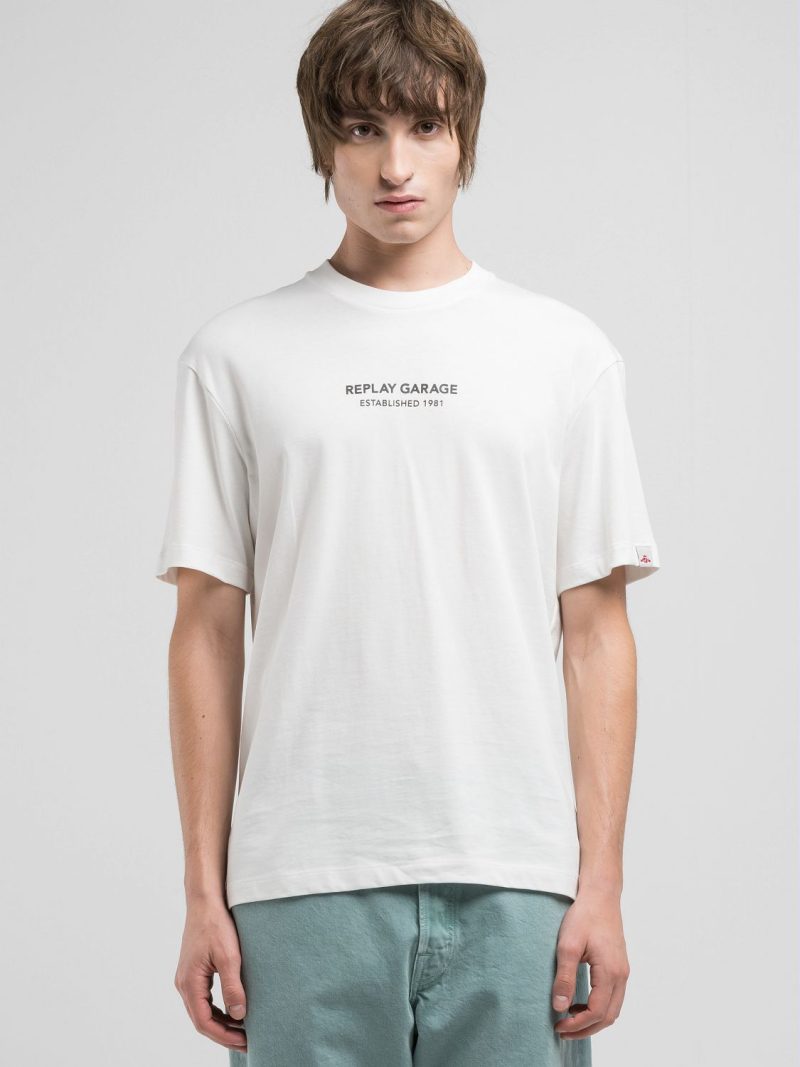 black t shirt with patch effect print (copy)