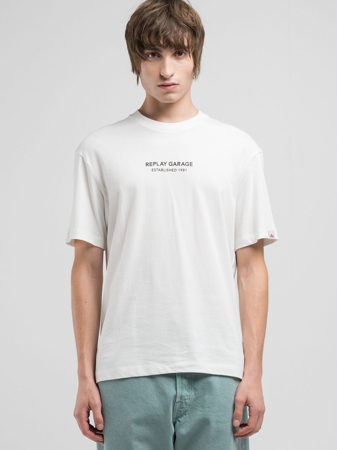 White Relaxed-Fit T-Shirt With Print - Replay Jeans