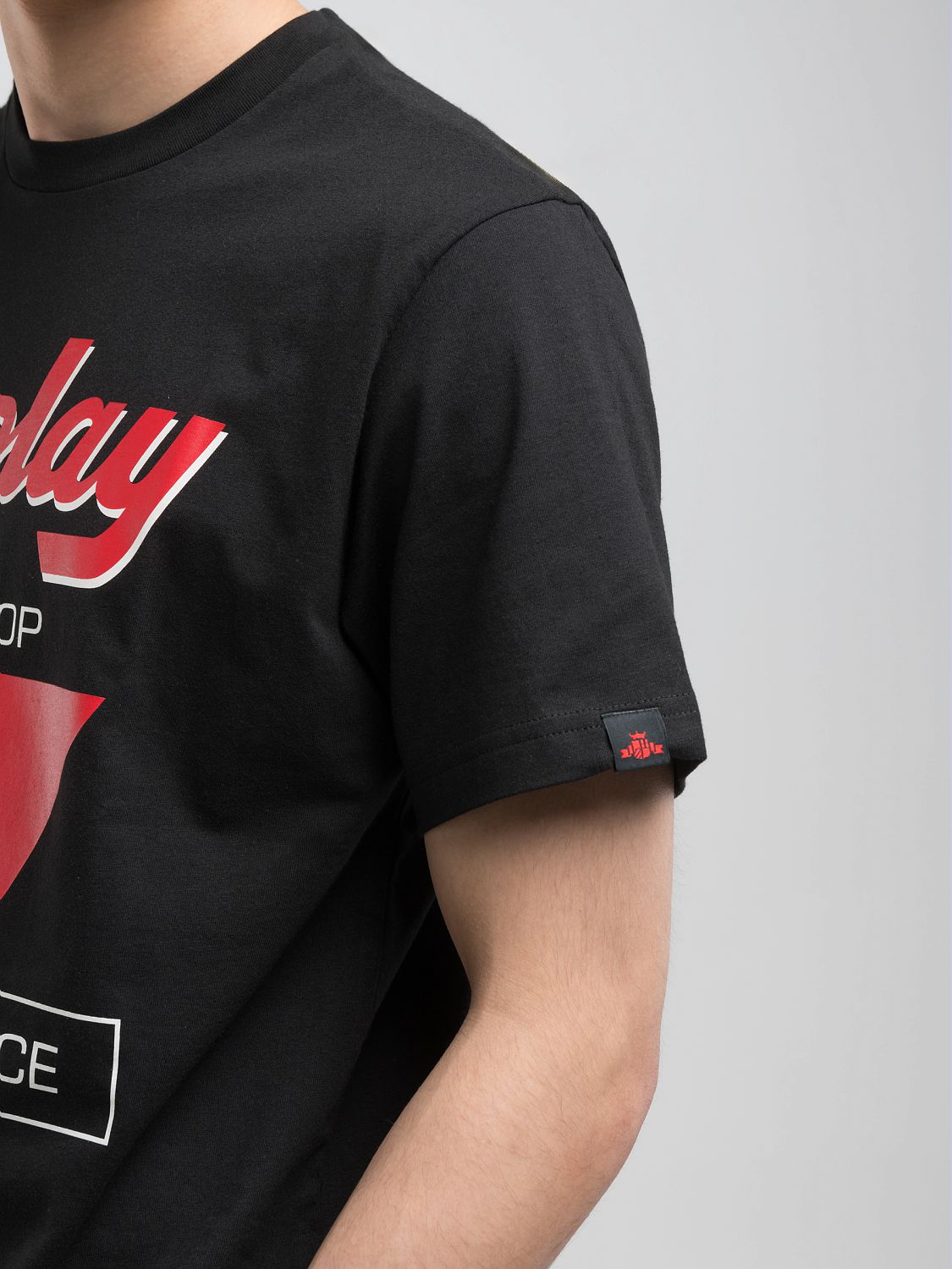 Black T-Shirt Red Front Print - Replay Jeans