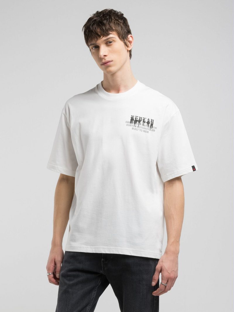 white photo print t shirt