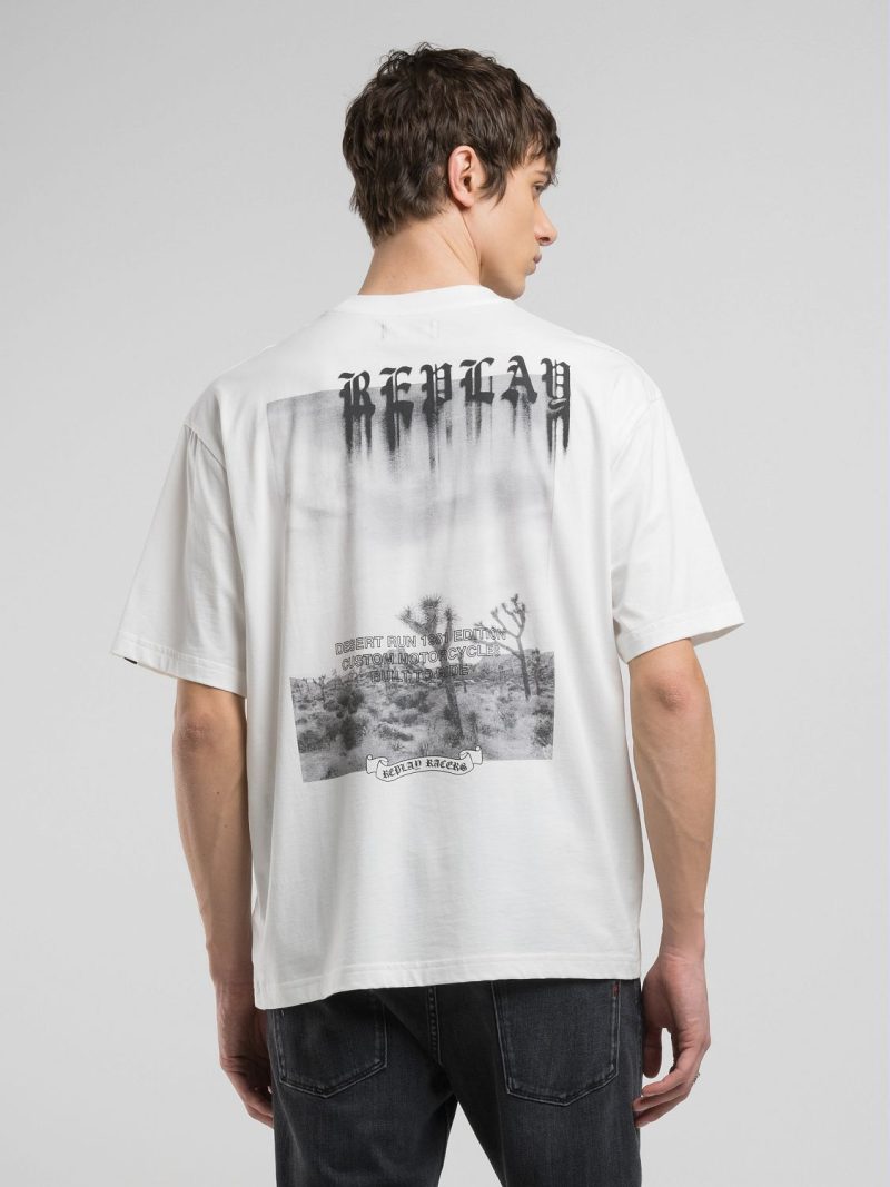 white photo print t shirt