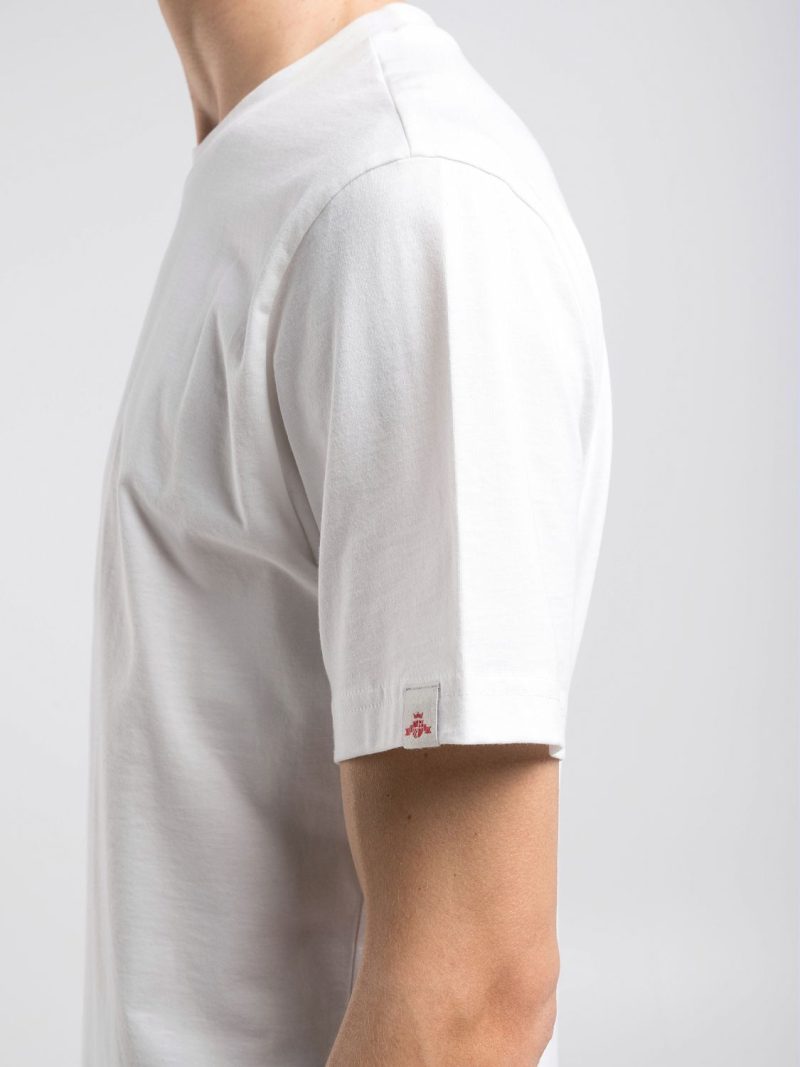 white crew neck t shirt with receipt print