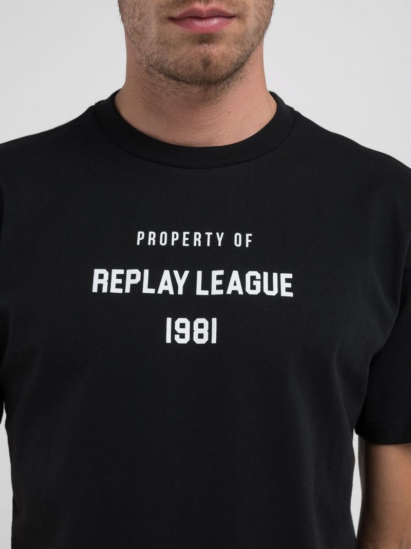 black jersey t shirt with lettering