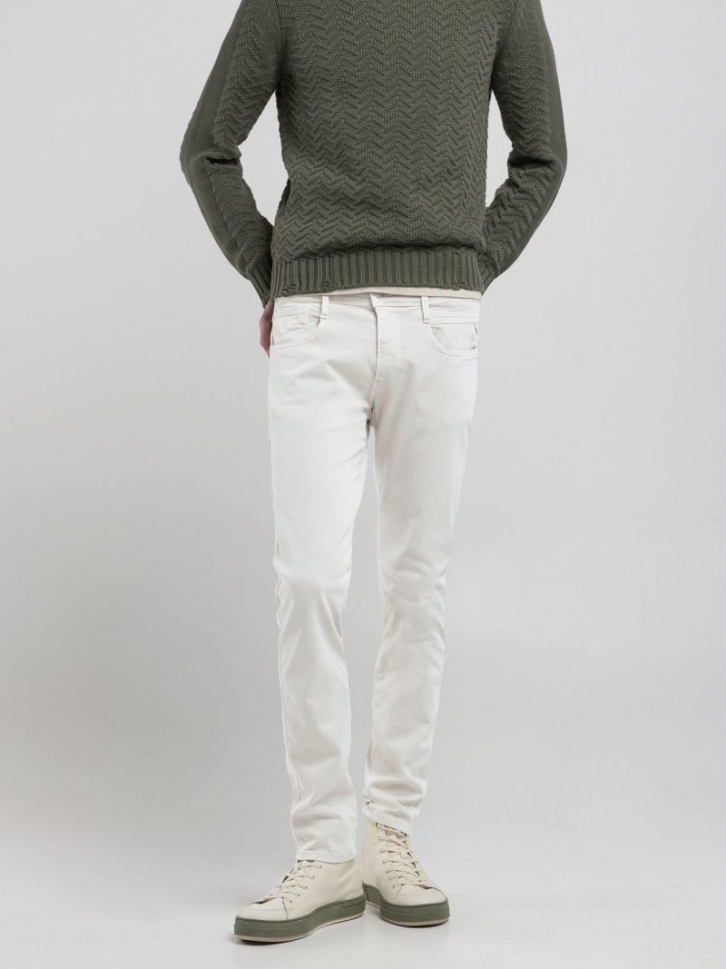 natural white 10.5 oz bull hyperflex stretch denim anbass slim fit jeans