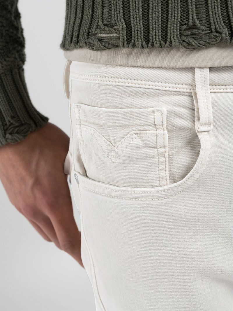 natural white 10.5 oz bull hyperflex stretch denim anbass slim fit jeans