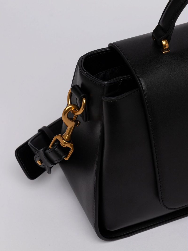 black flap handbag