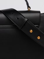 black flap handbag