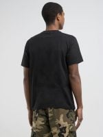 black cotton t shirt with lettering