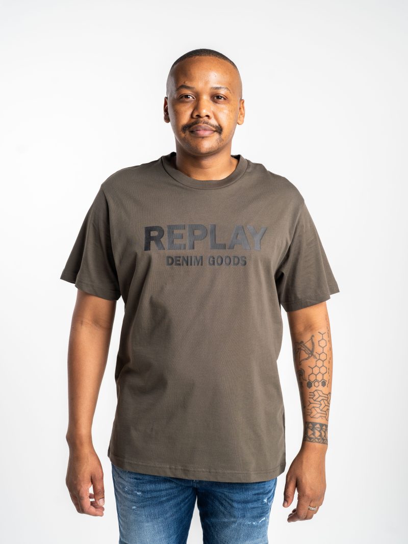 black cotton t shirt with white lettering (copy)