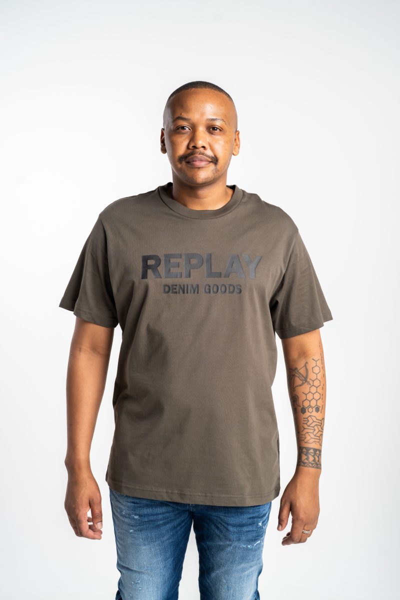 black cotton t shirt with white lettering (copy)