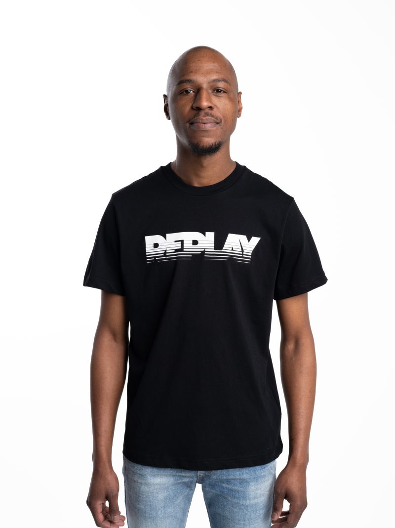 black cotton t shirt with black lettering (copy)