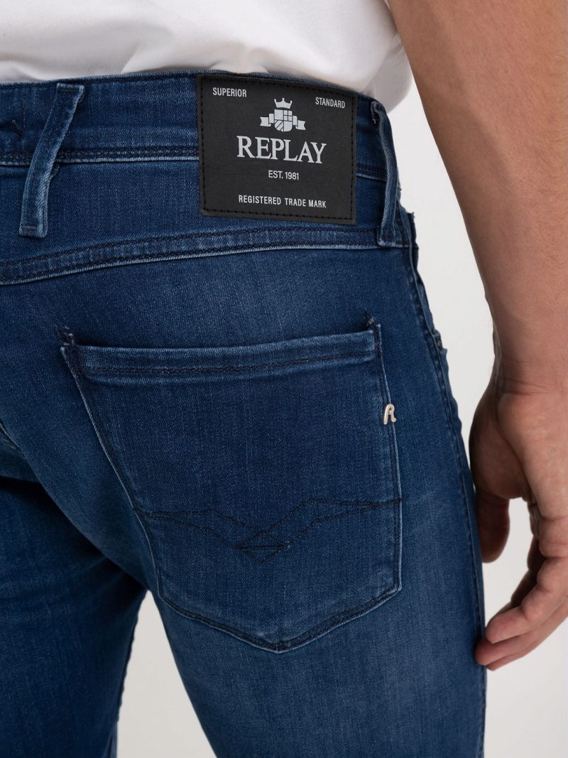 medium blue 10 oz dark indigo power stretch denim anbass slim fit jeans