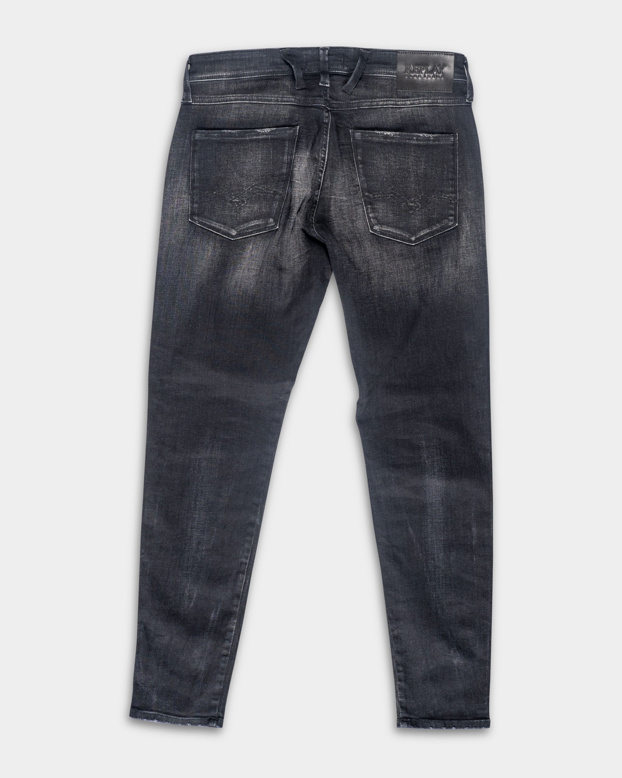 Black Delave 10.5 OZ Black Stretch Denim Coated Blue Super Slim