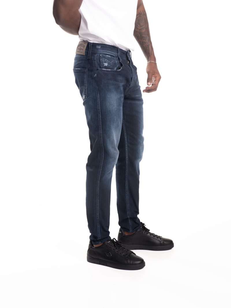 dark blue 10.5 oz blue/black stretch denim super slim bronny jeans