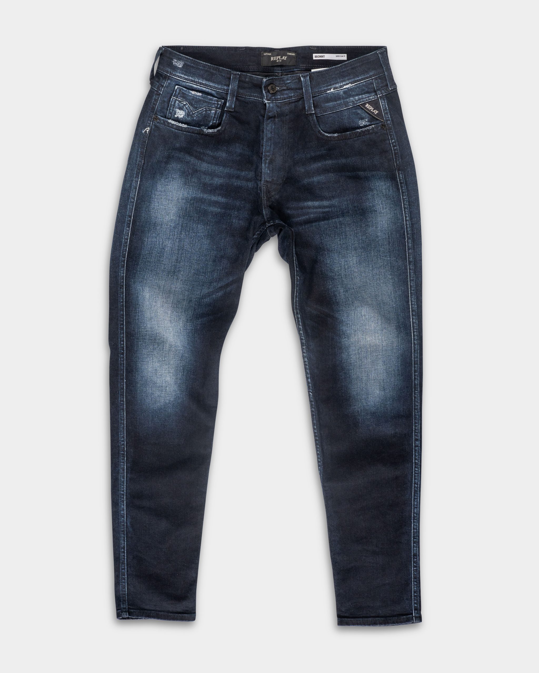 Dark Blue 10.5 OZ Blue/Black Stretch Denim Super Slim Bronny Jeans