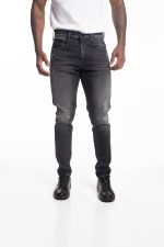 black 10 oz black stretch denim coated blue super slim bronny jeans