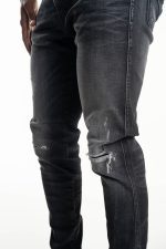 black 10 oz black stretch denim coated blue super slim bronny jeans