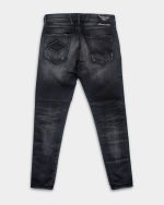 black 10 oz black stretch denim coated blue super slim bronny jeans