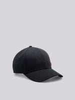 black cap with r embroidery