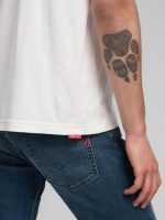 white jersey t shirt with r embroidery