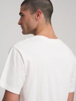 white jersey t shirt with r embroidery