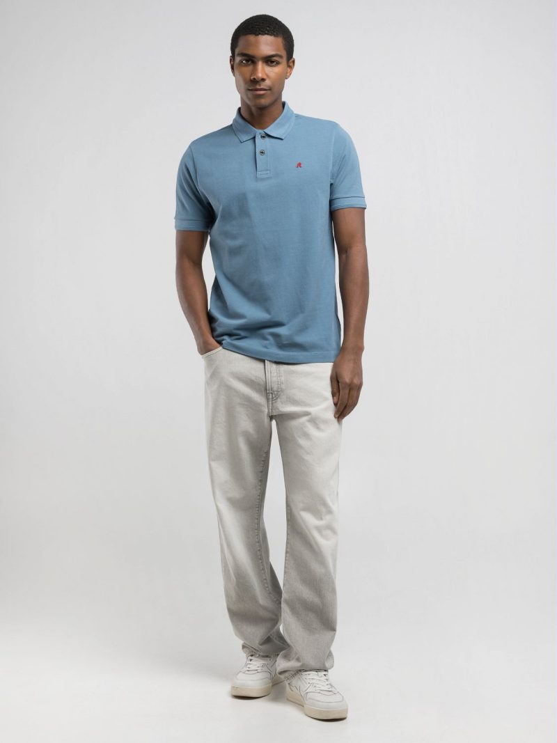 chalk piqué polo shirt with embroidery chalk piqué polo shirt with embroidery