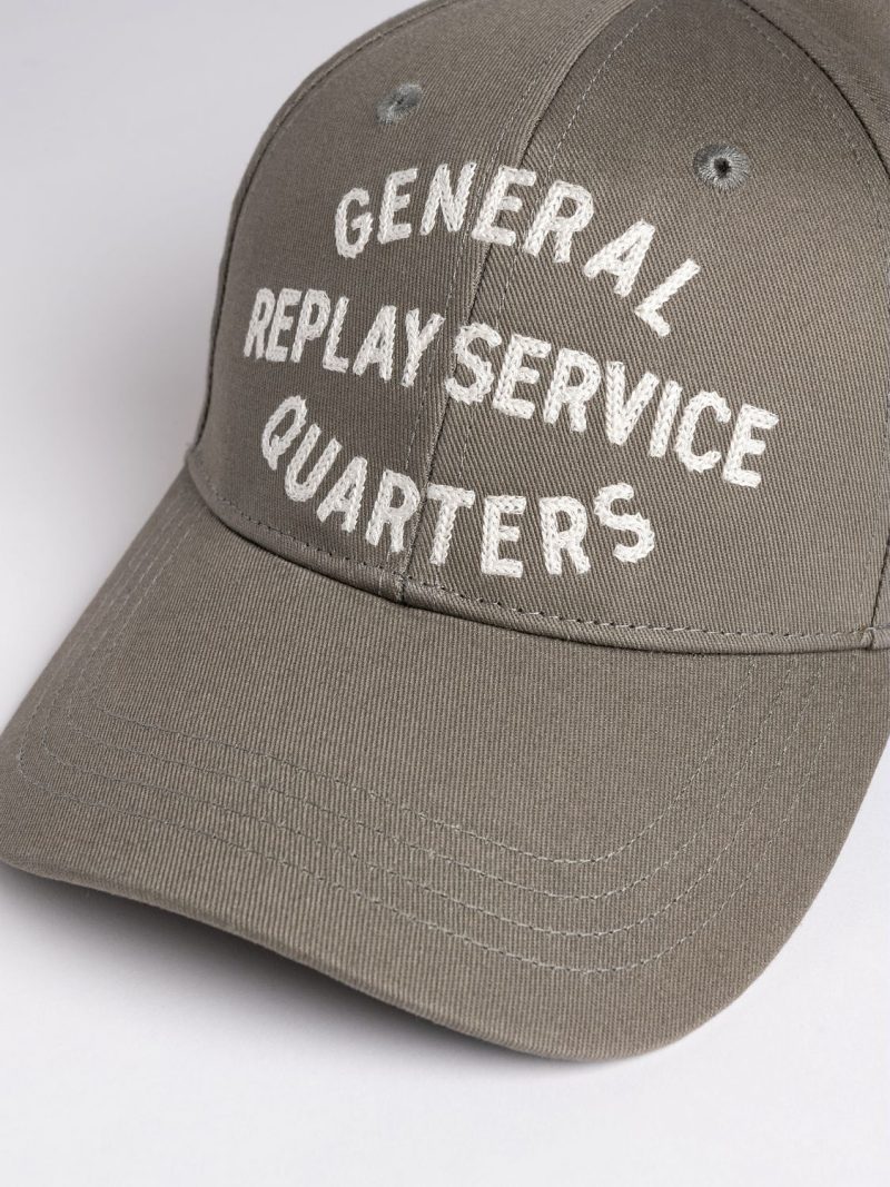 dusty olive embroidered cap