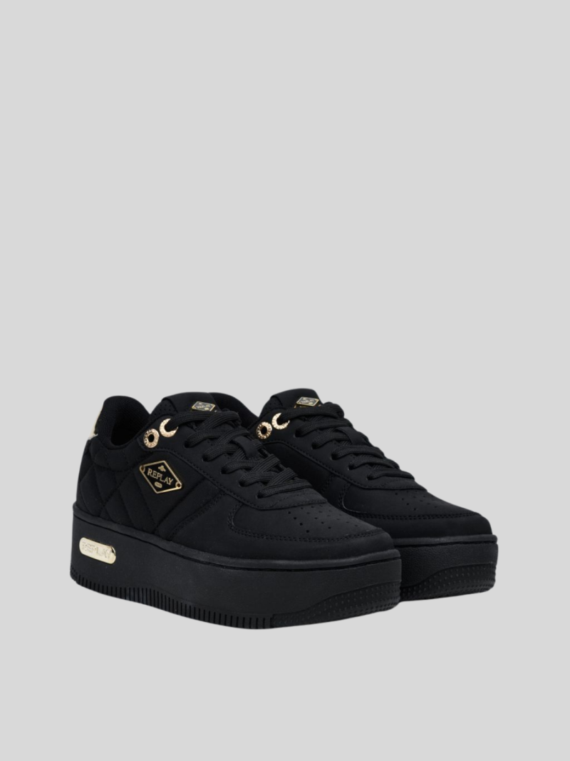 epic high padded black sneakers