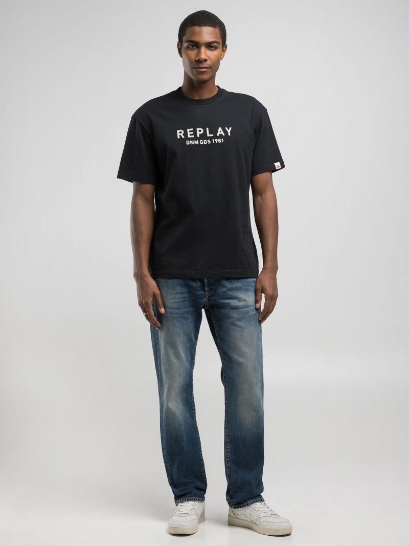 black relaxed fit t shirt with lettering black relaxed fit t shirt with lettering