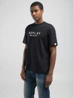 black relaxed fit t shirt with lettering