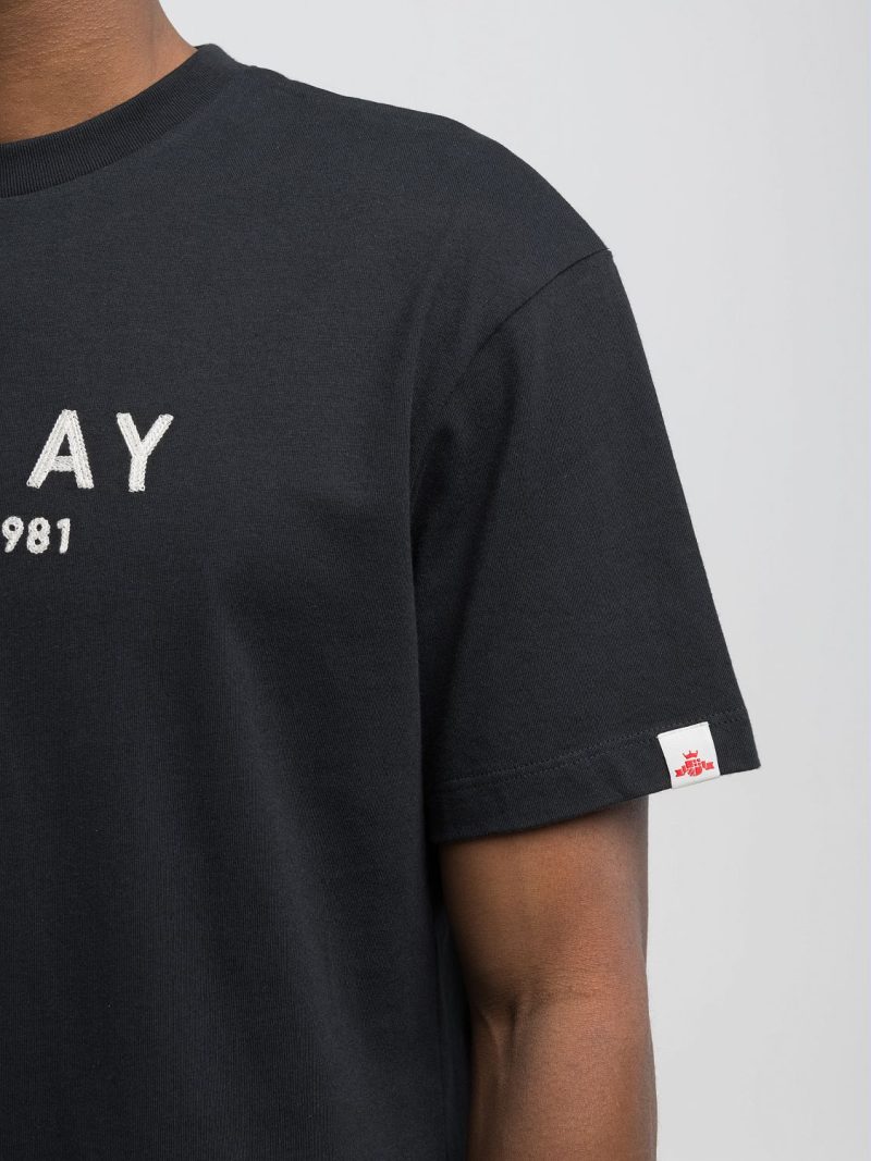 black relaxed fit t shirt with lettering