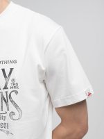 white regular fit t shirt with archival print