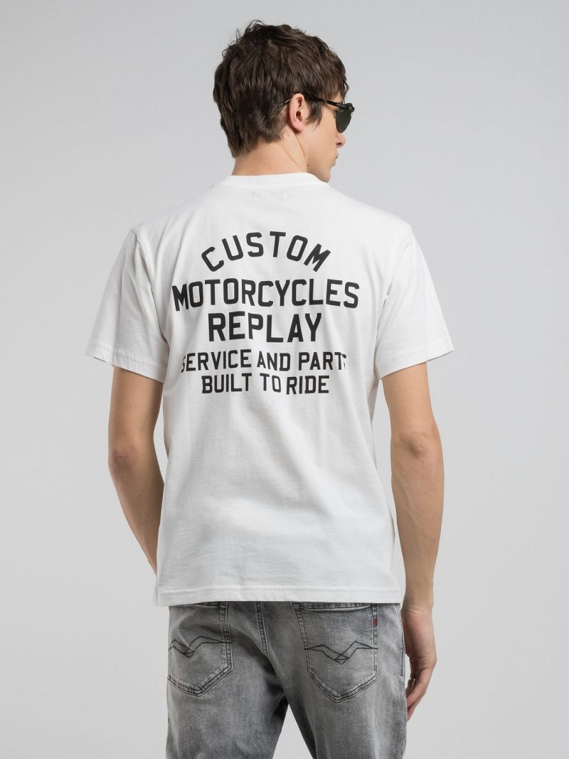 white t shirt with mini and maxi print