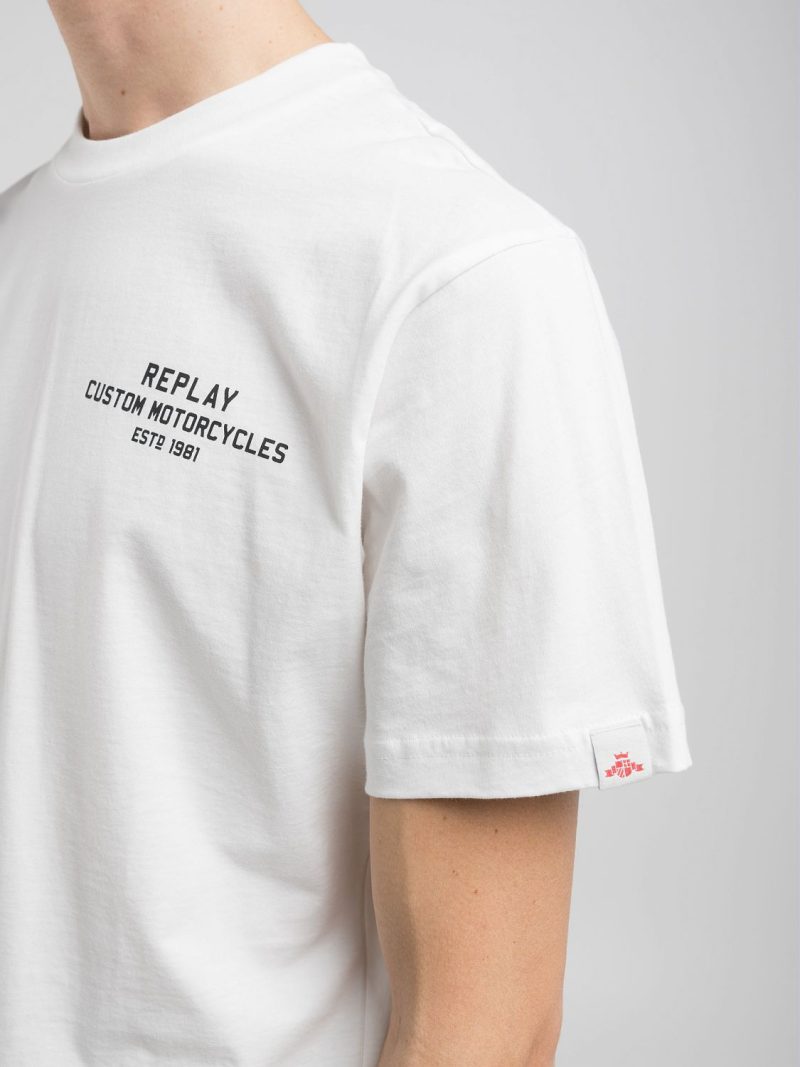 white t shirt with mini and maxi print